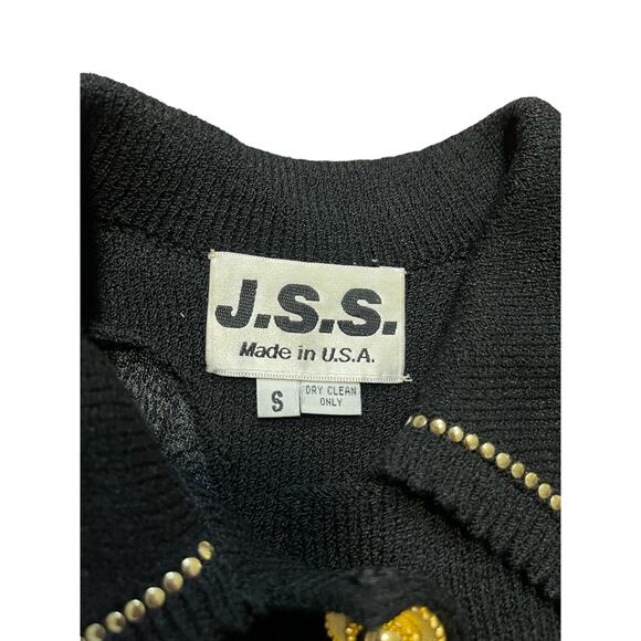 Vintage JSS Black Knit Wear Jacket sz S Wool blend USA Classic Womans - Picture 11 of 13